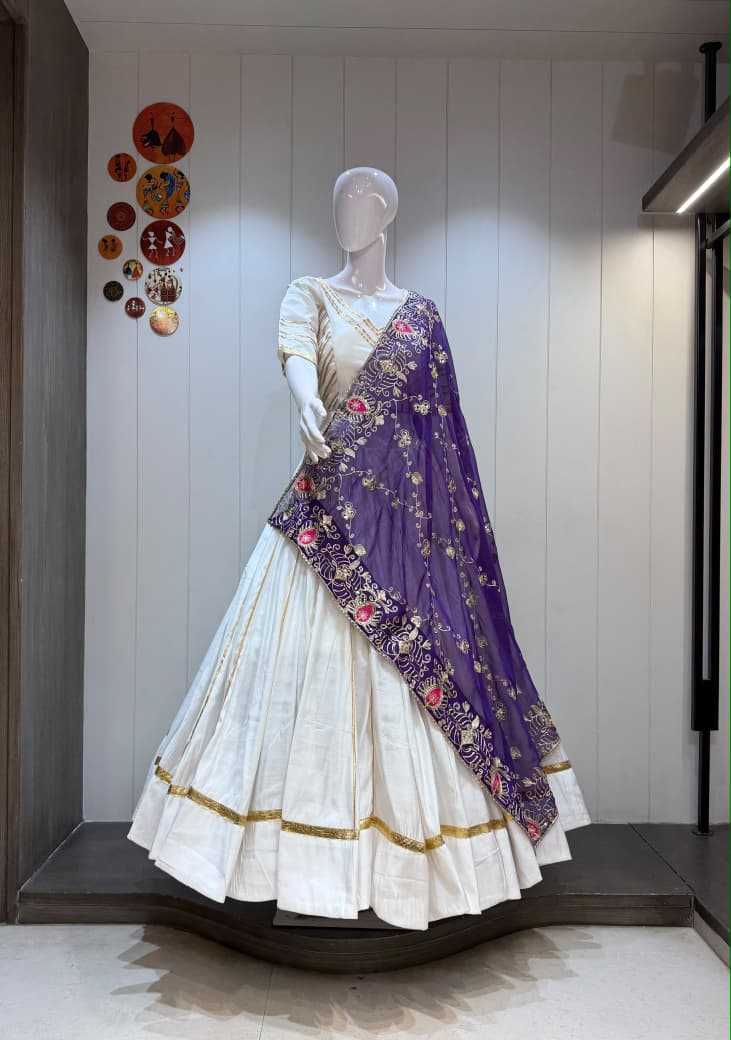 One Line Heavy Roman Silk Traditional Lehenga