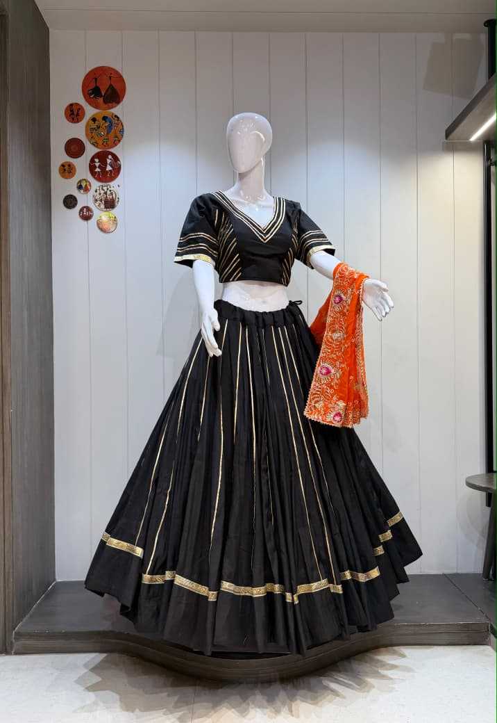One Line Heavy Roman Silk Traditional Lehenga