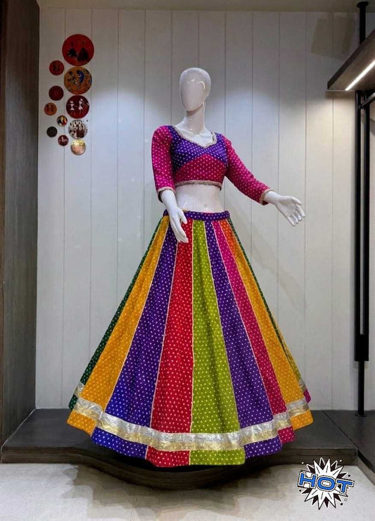 Pachrangi Chinon Silk Traditional Lehenga