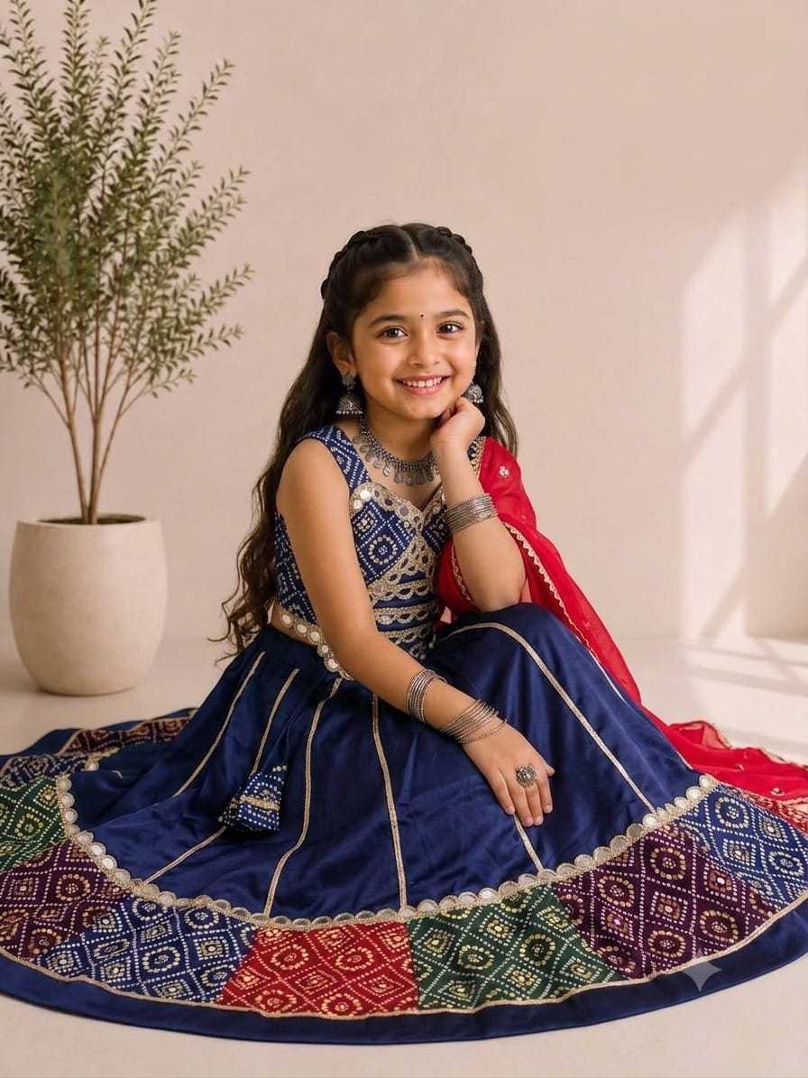 Pihu Cotton Kids Lehenga