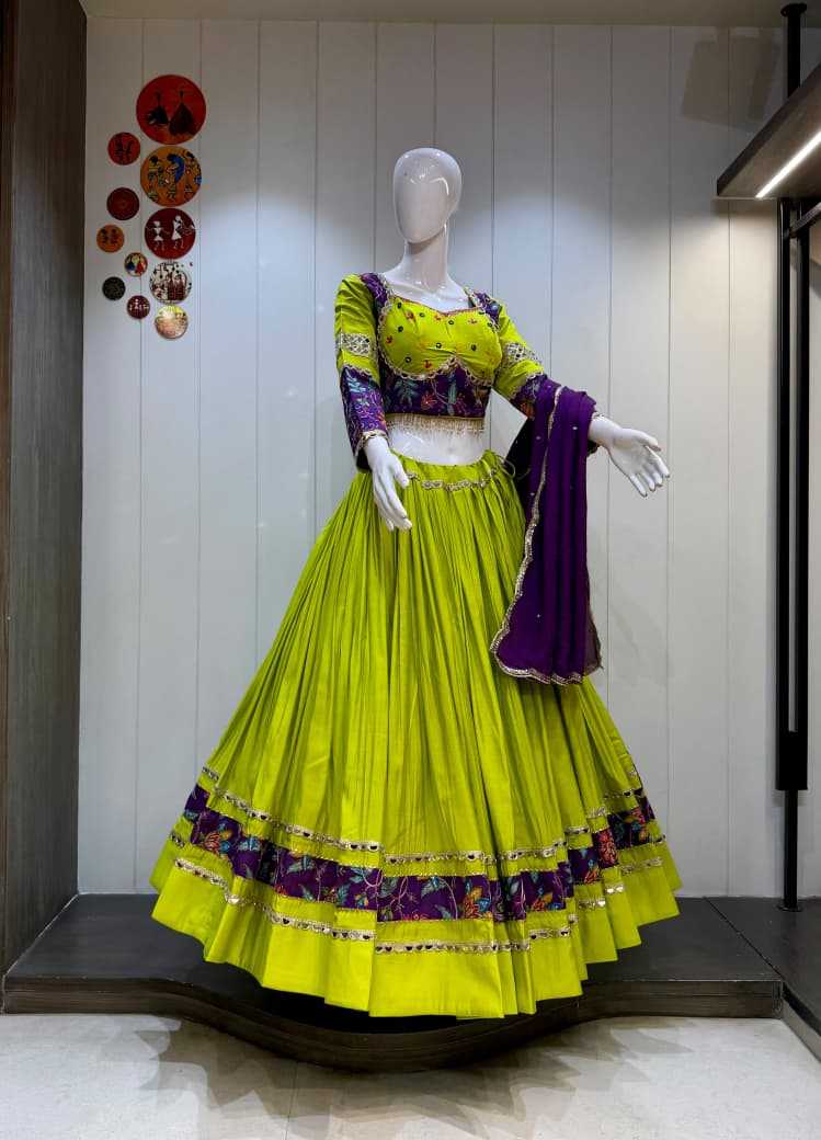 Position Heavy Roman Silk Traditional Lehenga