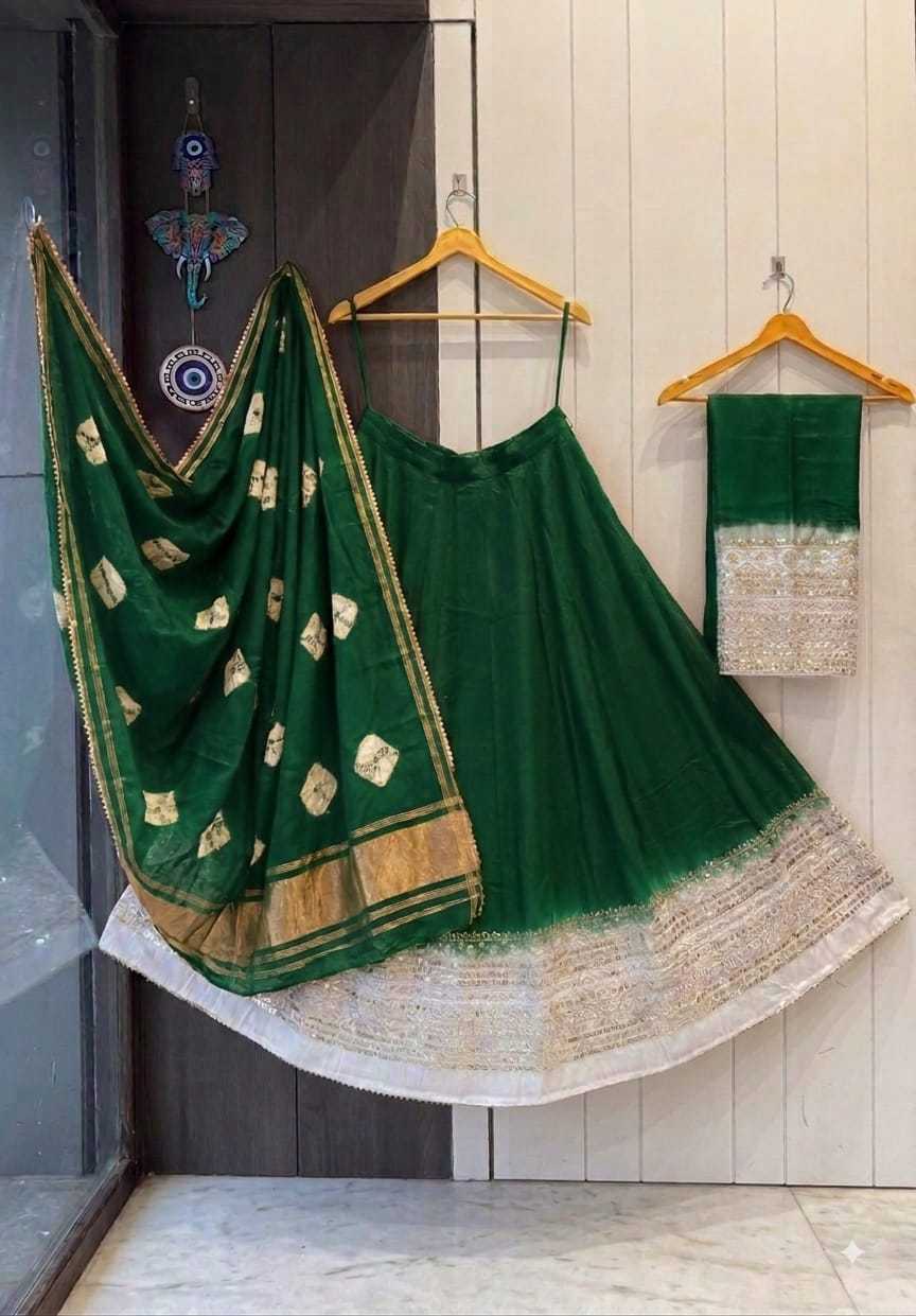 Shibhori Tye Chanderi Silk Lehenga