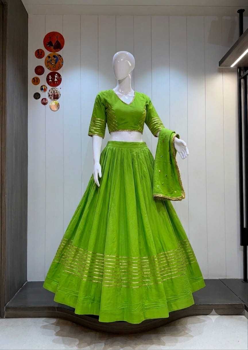 Tone Cotton Designer Lehenga