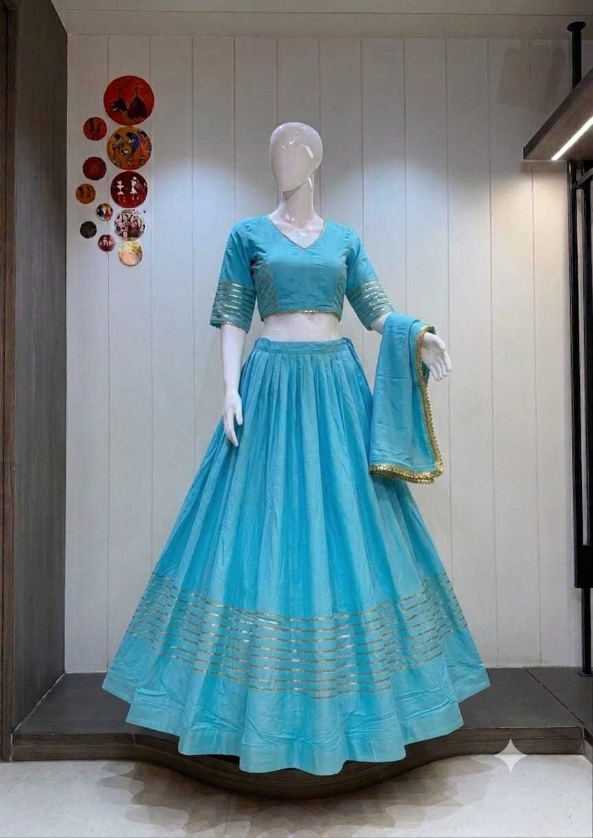 Tone Cotton Designer Lehenga