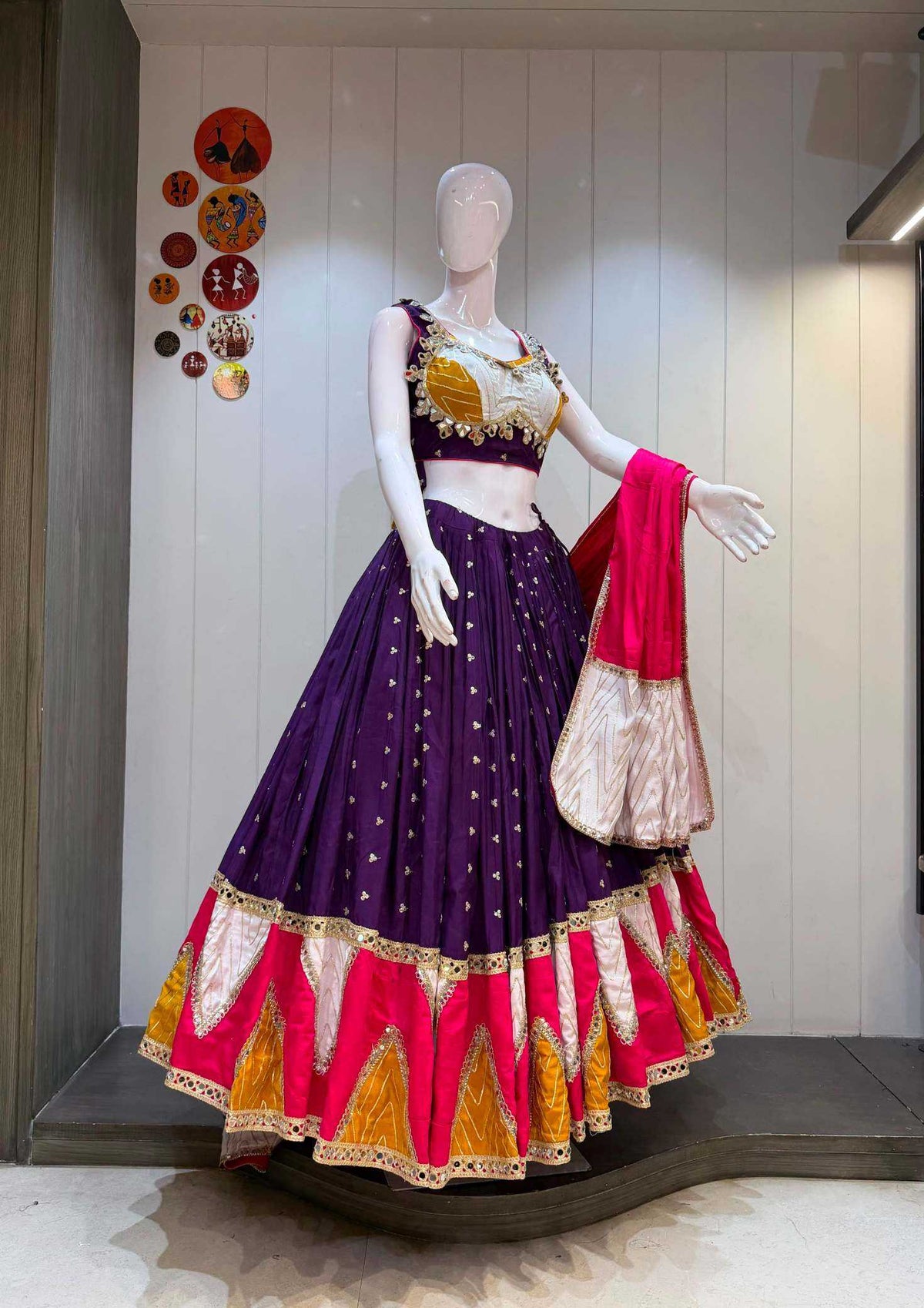 Trikon Vintage Soft Cotton Silk Traditional Lehenga