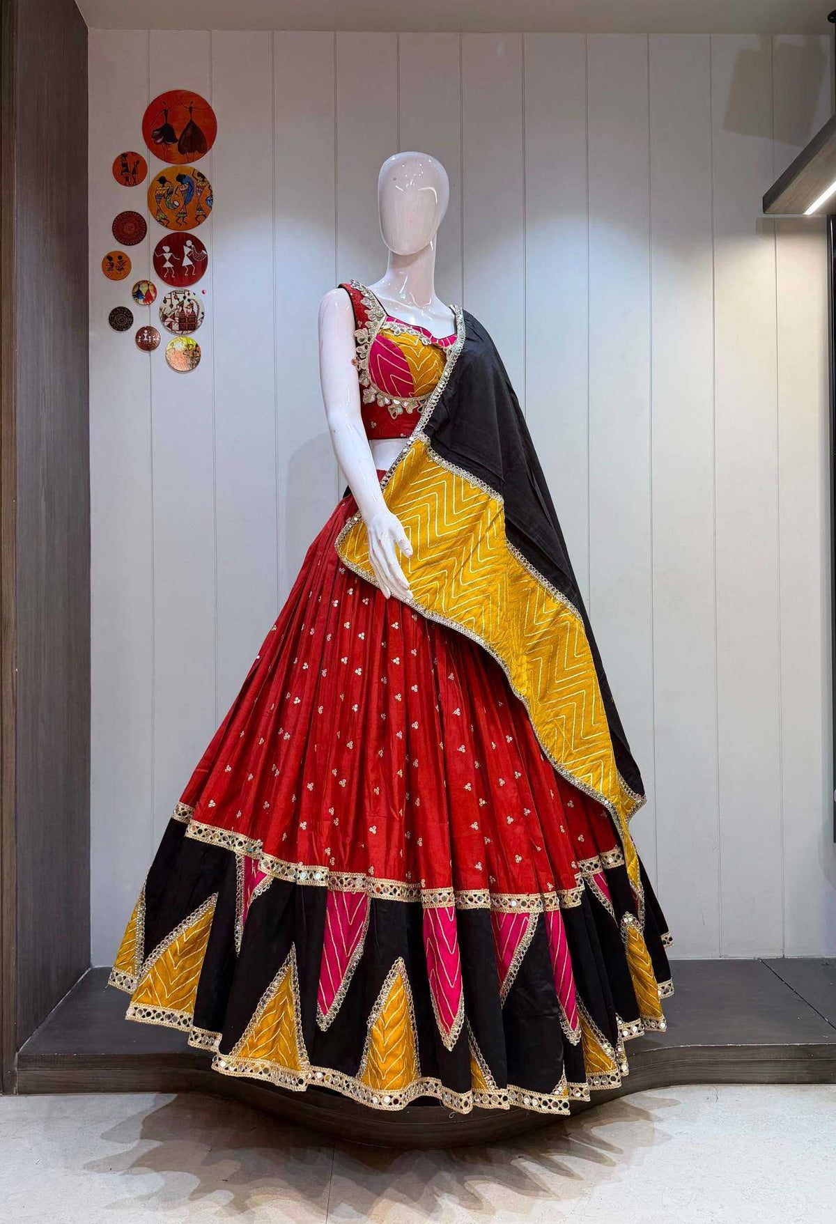 Trikon Vintage Soft Cotton Silk Traditional Lehenga