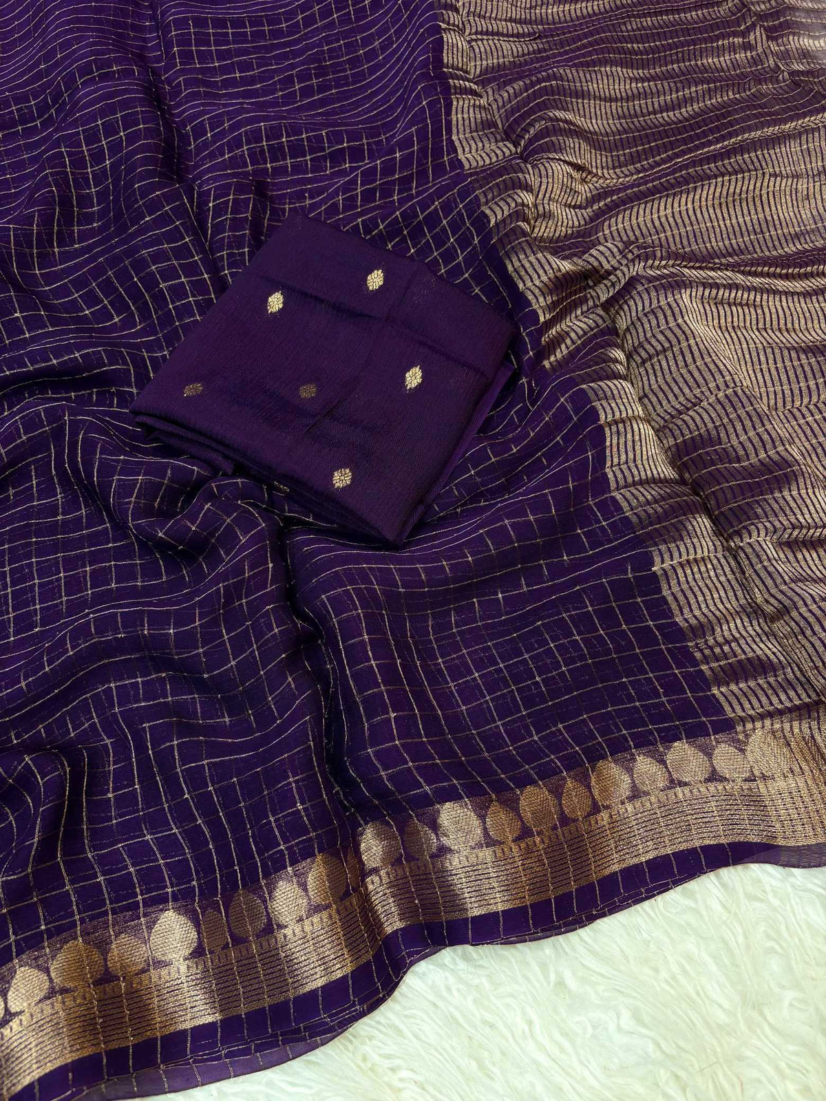 Anya Premium Georgette Designer Saree in Purple