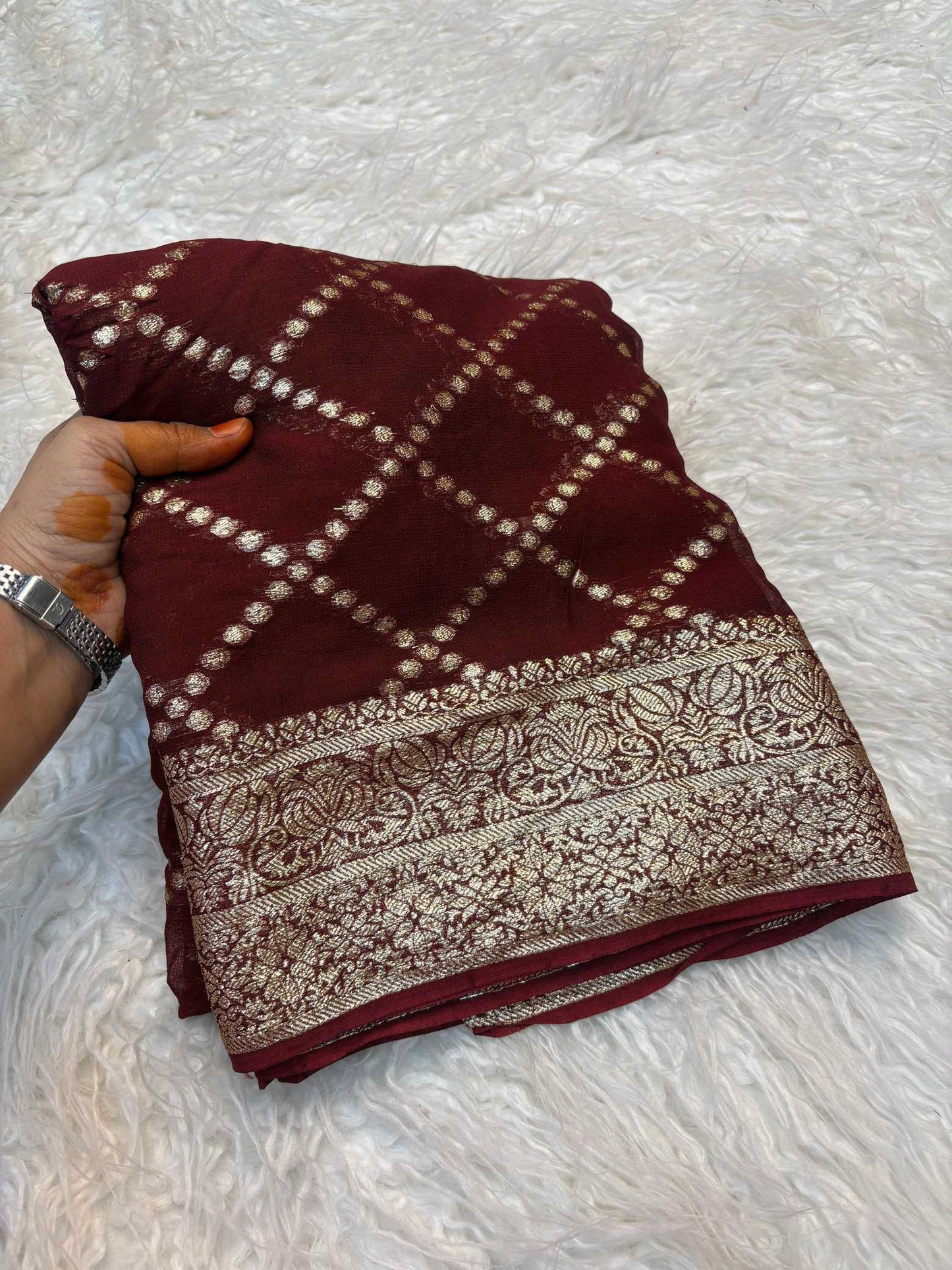Pure Viscos Georgette Saree