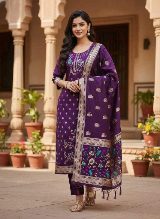 Soft Silk Ladies Suit