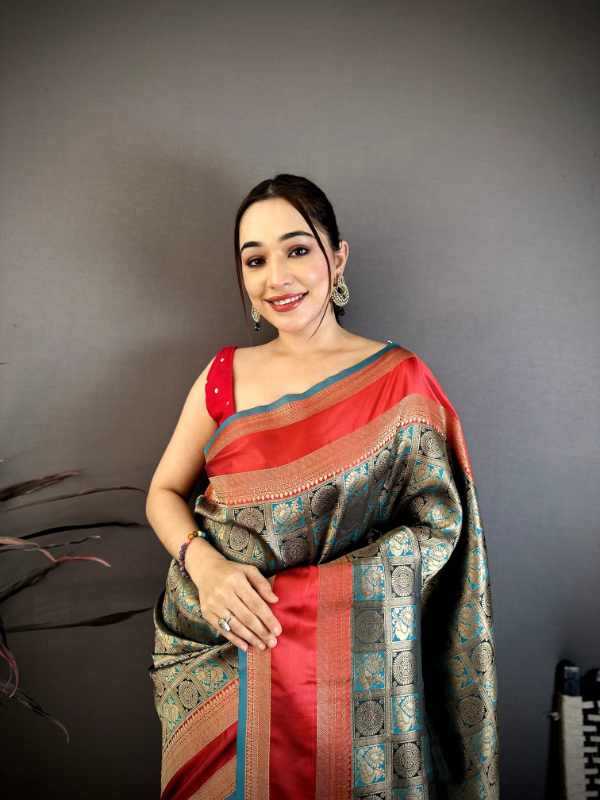 Ghunghat Banarasi Soft Silk Designer Saree