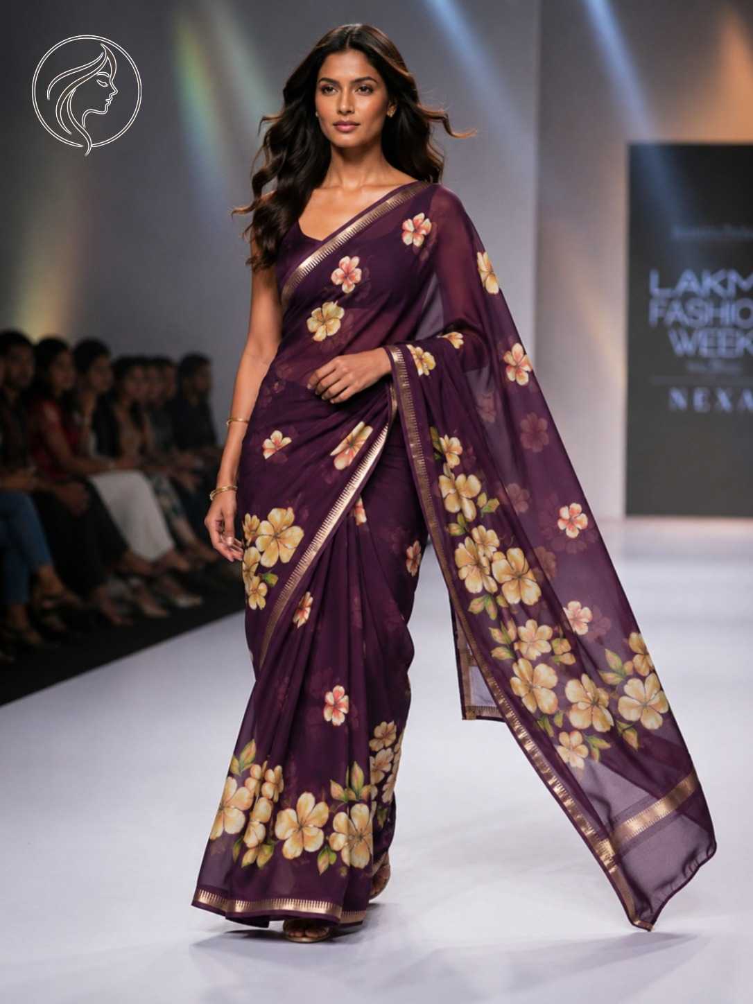 Dull Moss Designer Saree