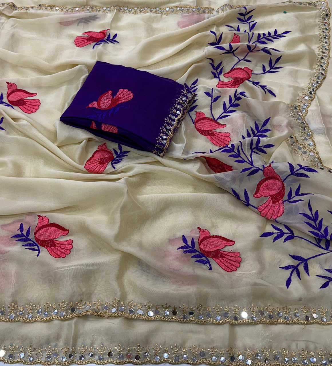 Embroidered Silk Saree