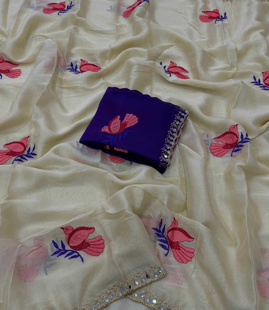Embroidered Silk Saree