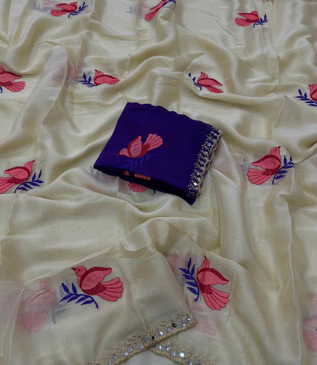 Embroidered Silk Saree