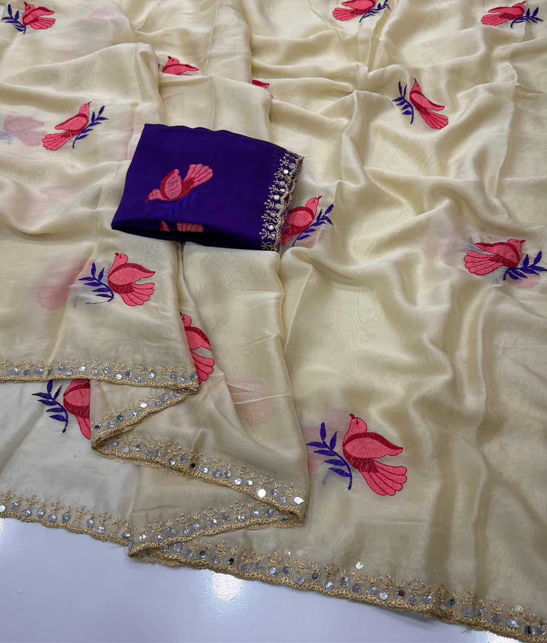 Embroidered Silk Saree