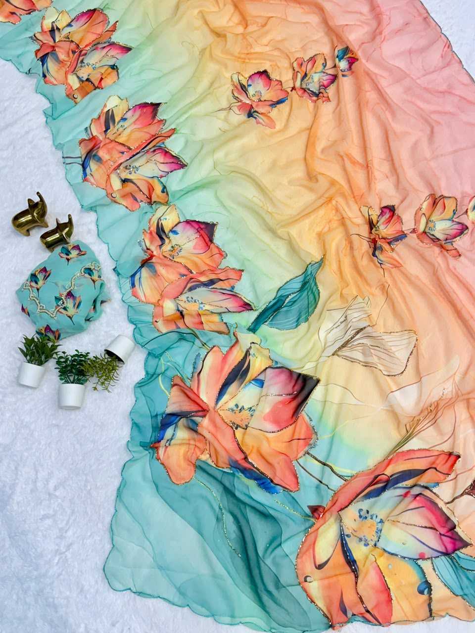 Dhanvitha Chiffon Printed Saree