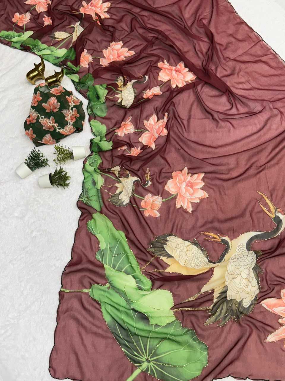 Dhanvitha Chiffon Printed Saree
