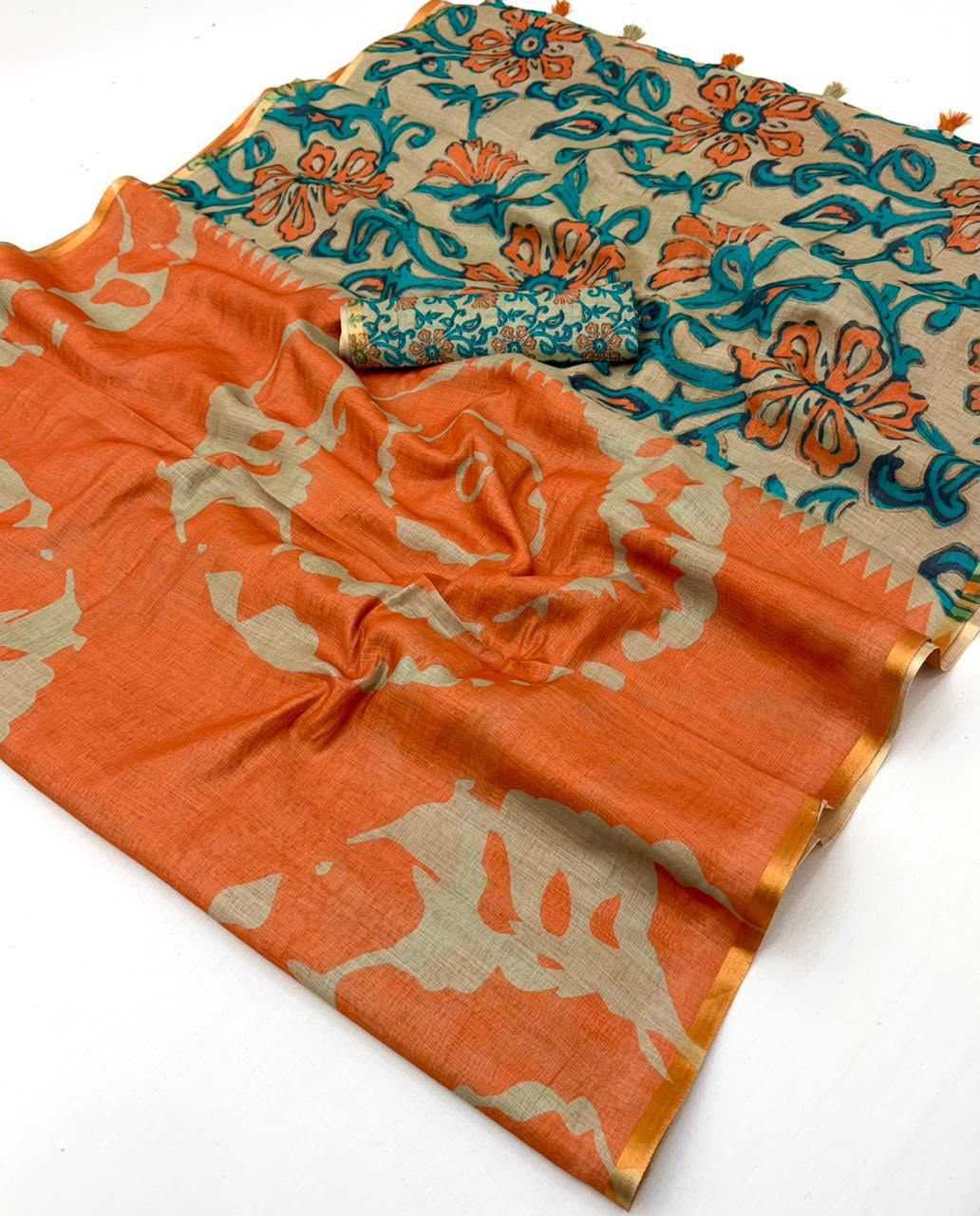 Cotton Kalamkari Saree