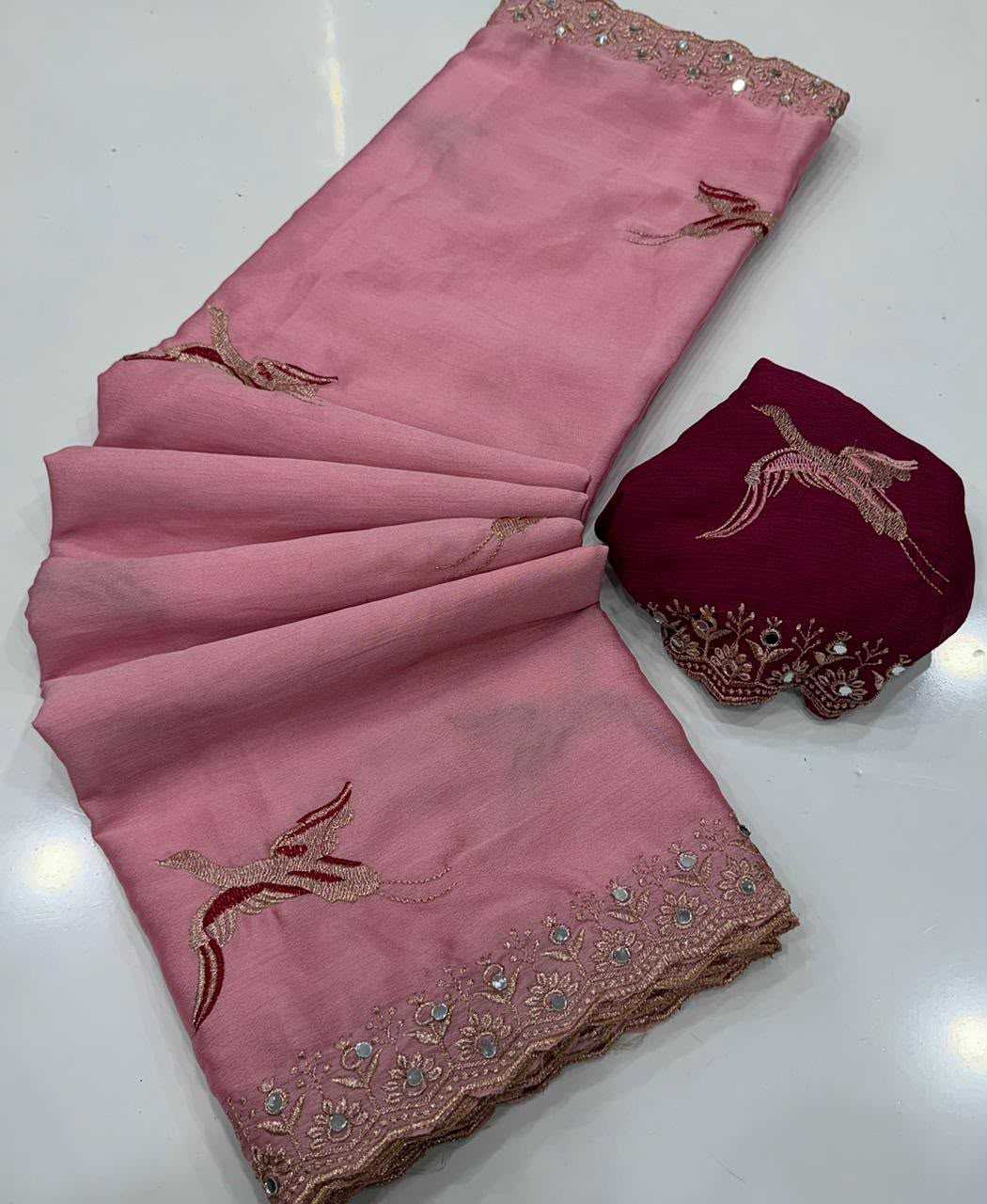 Chinon Party Wear Saree