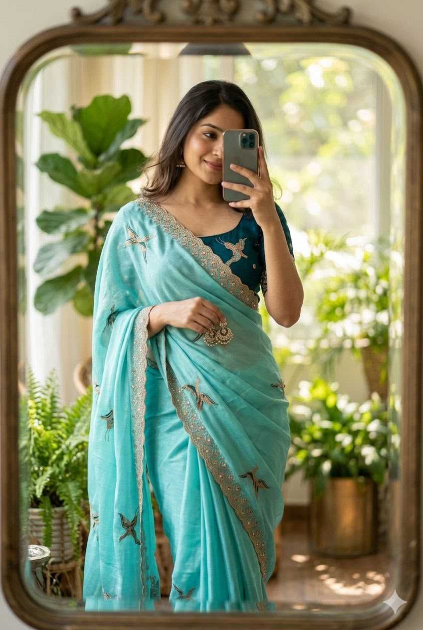 Chinon Party Wear Saree