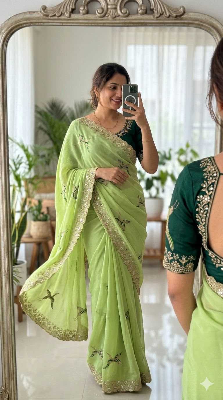 Chinon Party Wear Saree