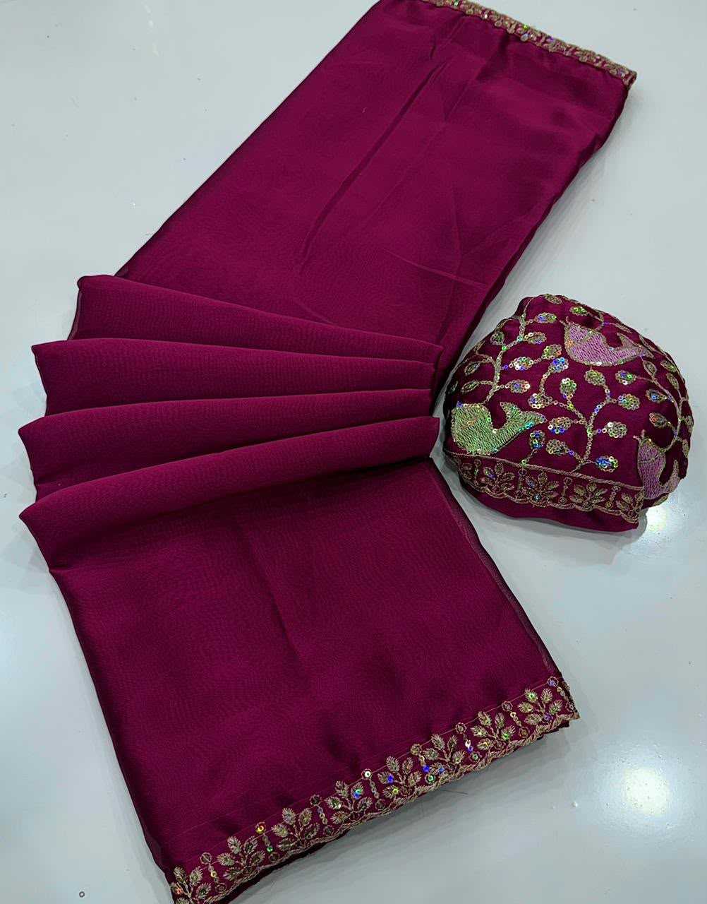 Viscose Sequnce Designer Saree