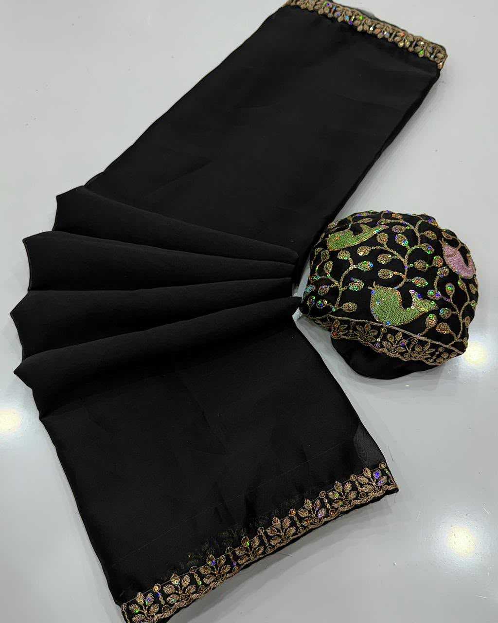 Viscose Sequnce Designer Saree