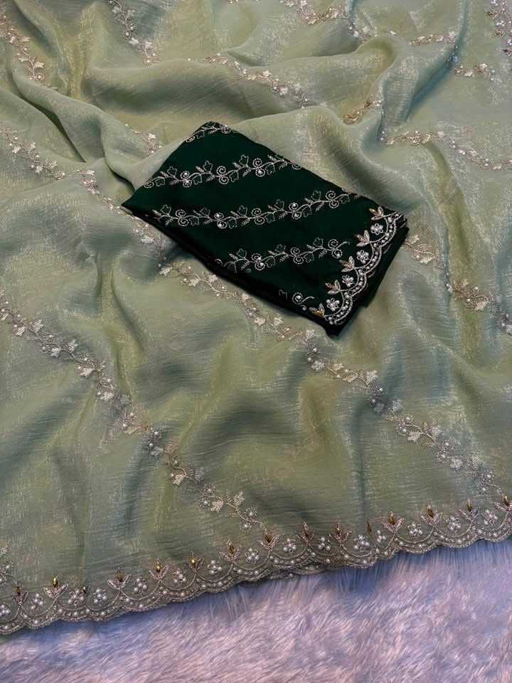 Chinon Embroidered Saree