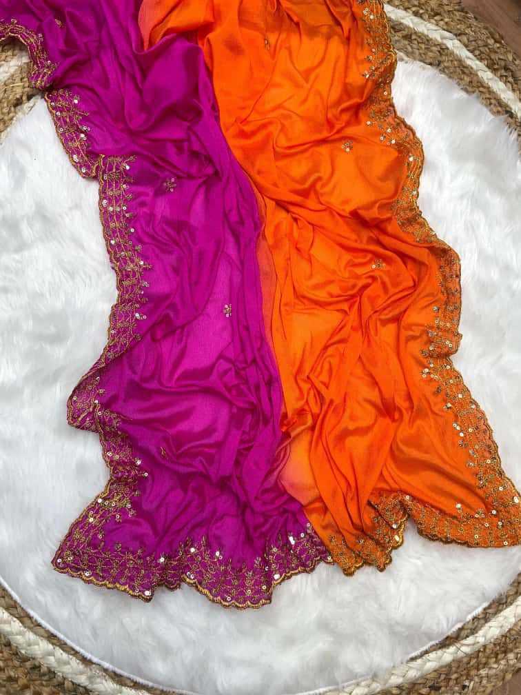 Chinon Silk Designer Saree