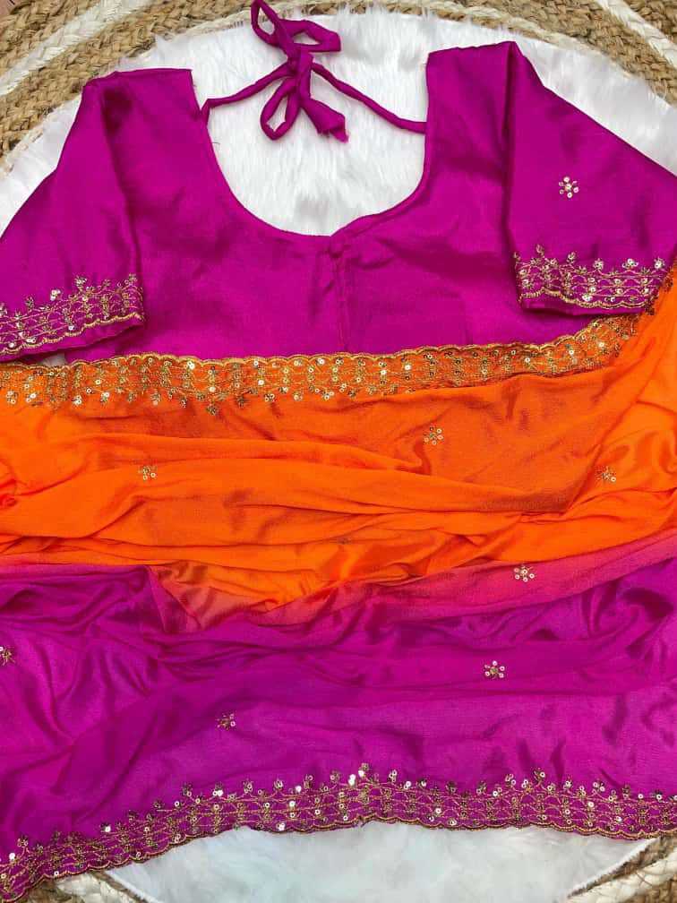 Chinon Silk Designer Saree
