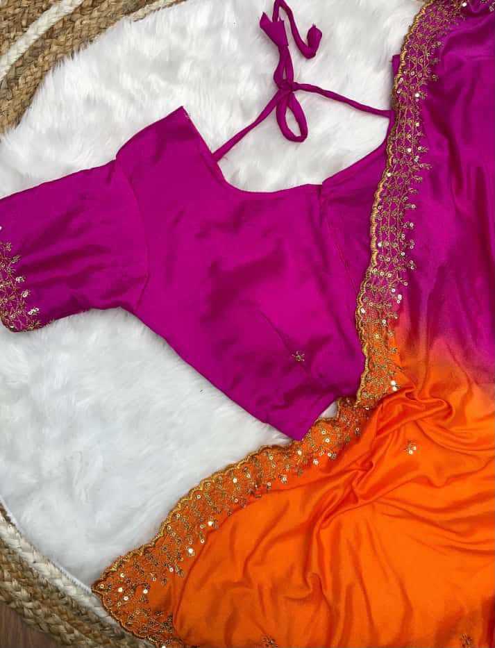 Chinon Silk Designer Saree