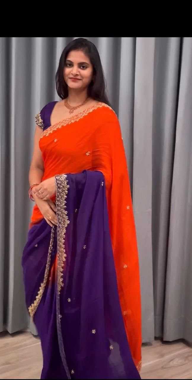 Chinon Silk Designer Saree