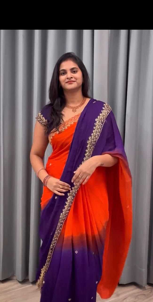 Chinon Silk Designer Saree
