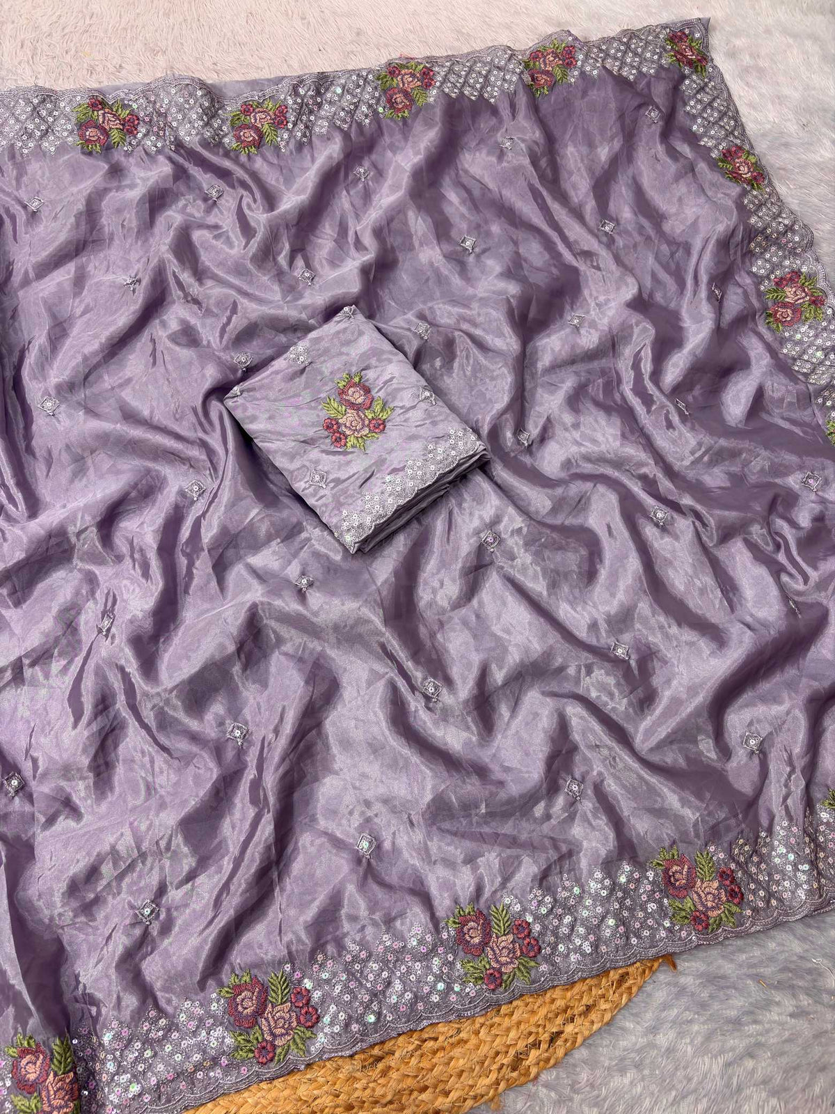 Aaradhya Satin Sequence Saree