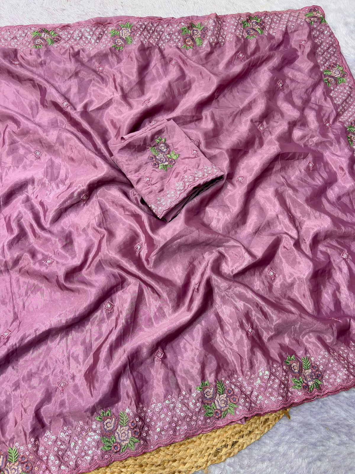 Aaradhya Satin Sequence Saree