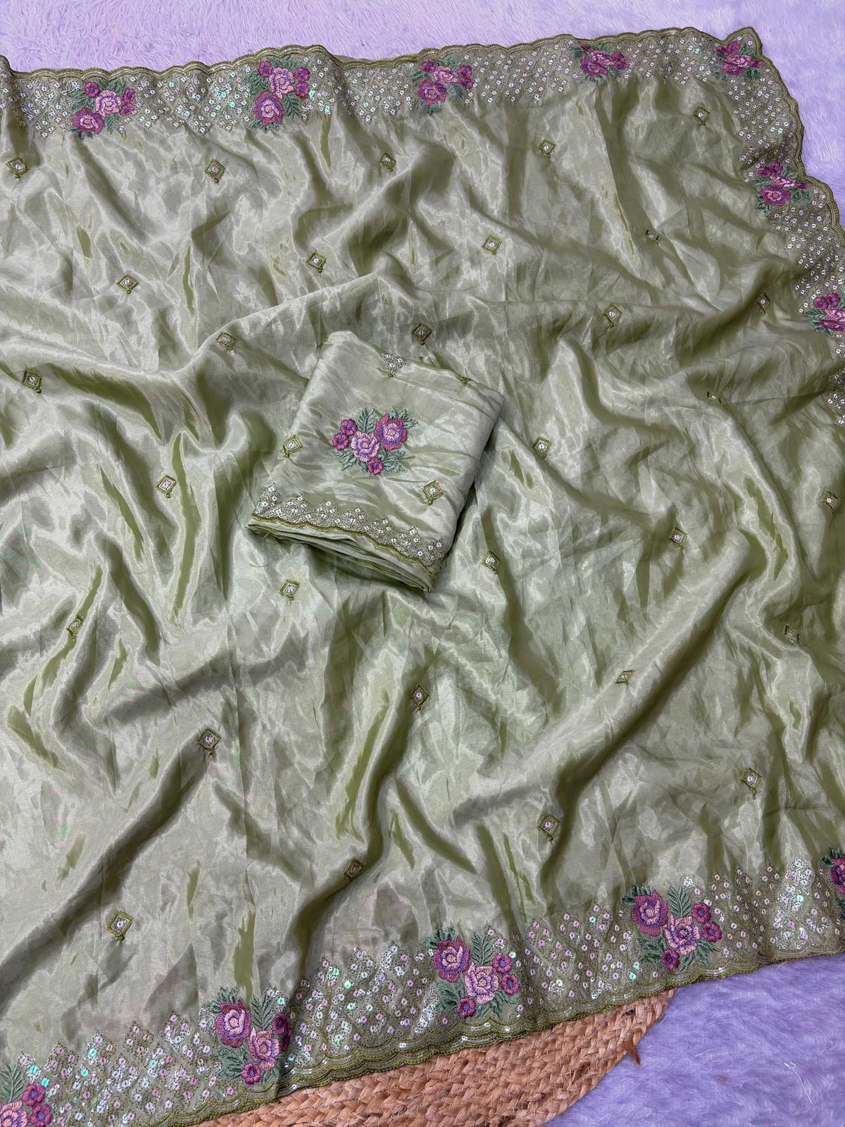 Aaradhya Satin Sequence Saree