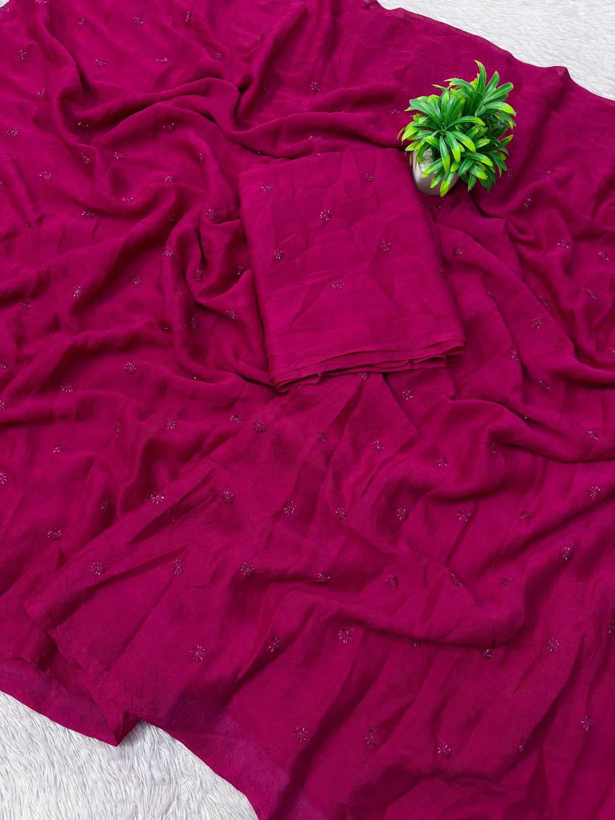 Aditi Rangoli Silk Soft Saree in Rani