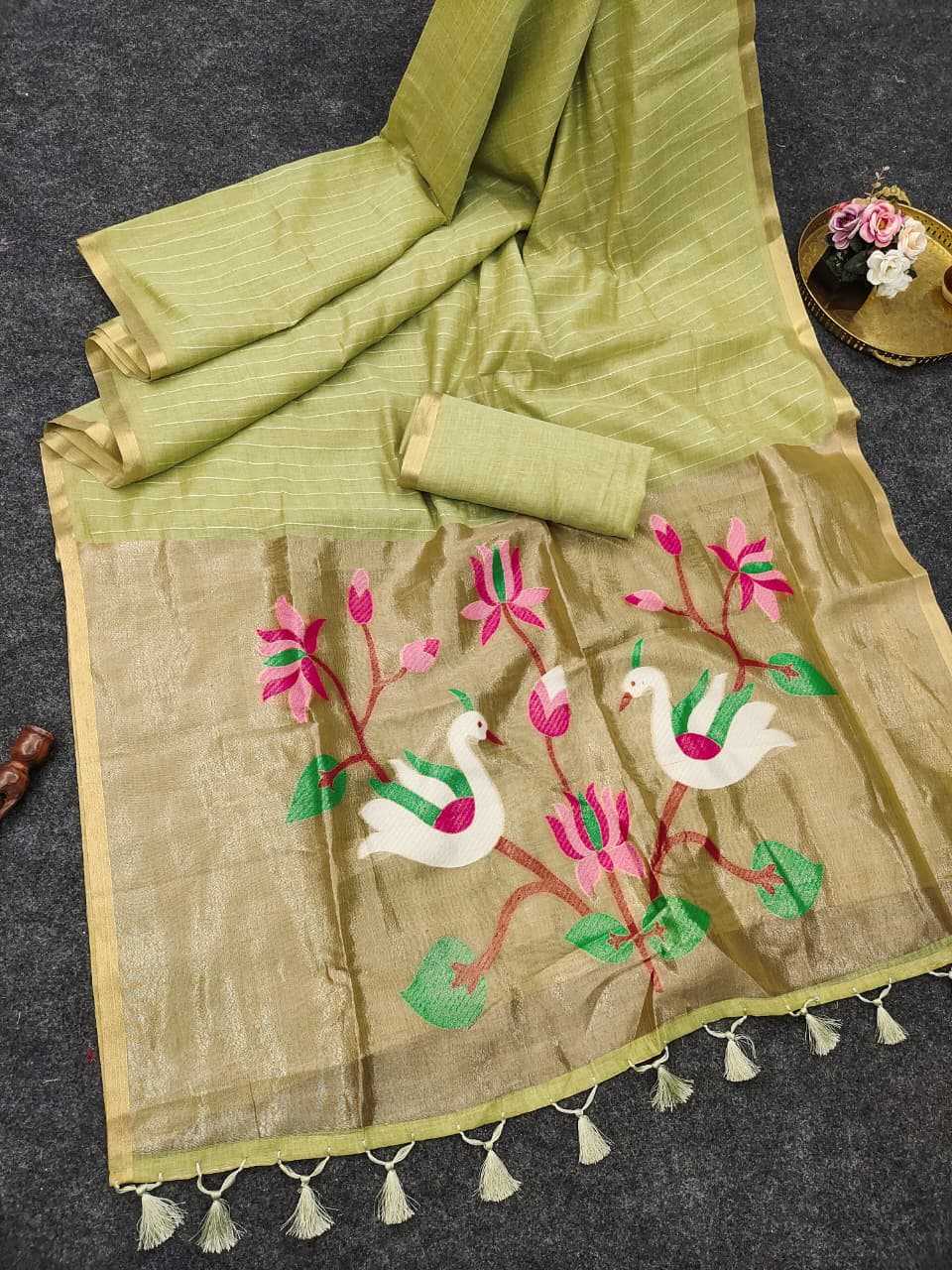 Cotton Zari Border Saree