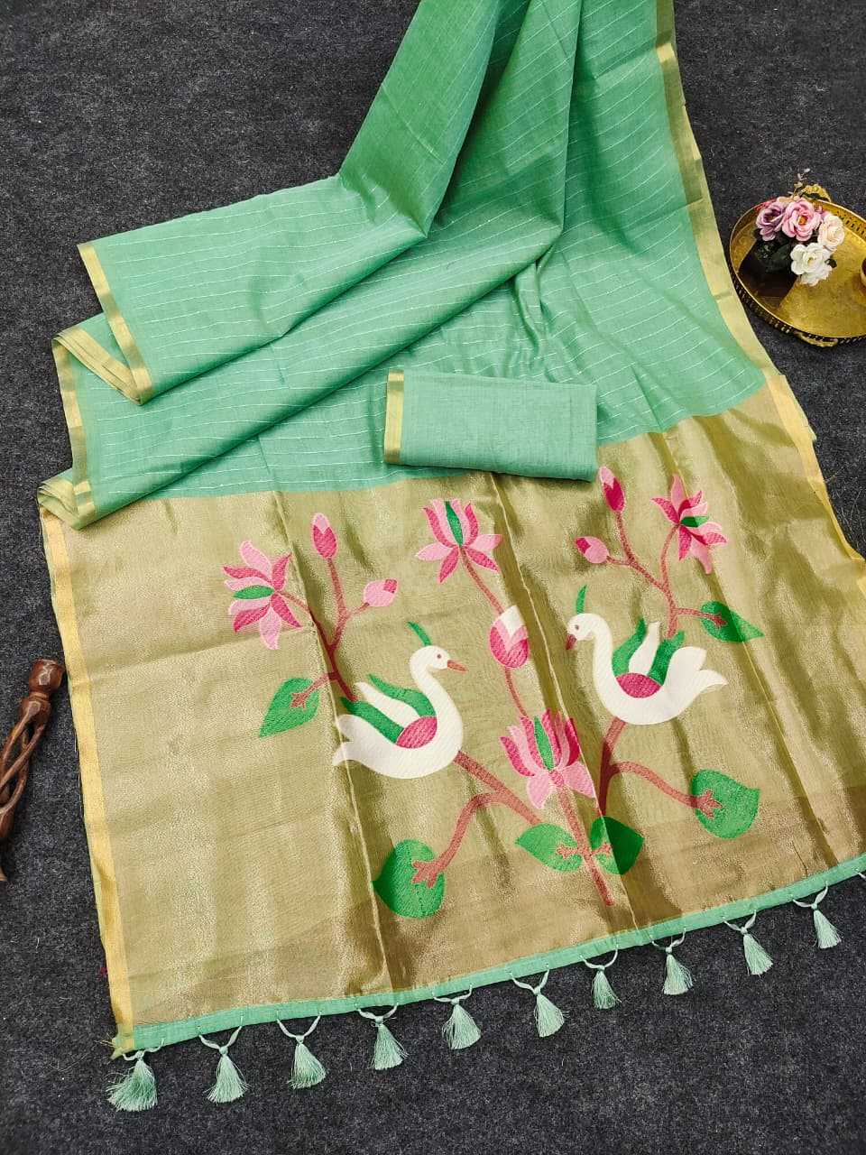 Cotton Zari Border Saree