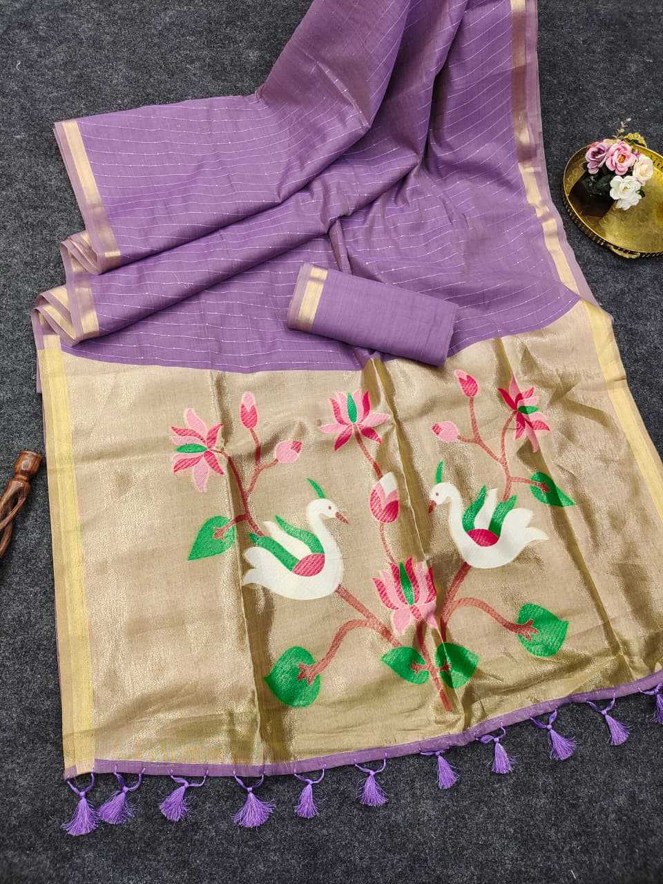 Cotton Zari Border Saree