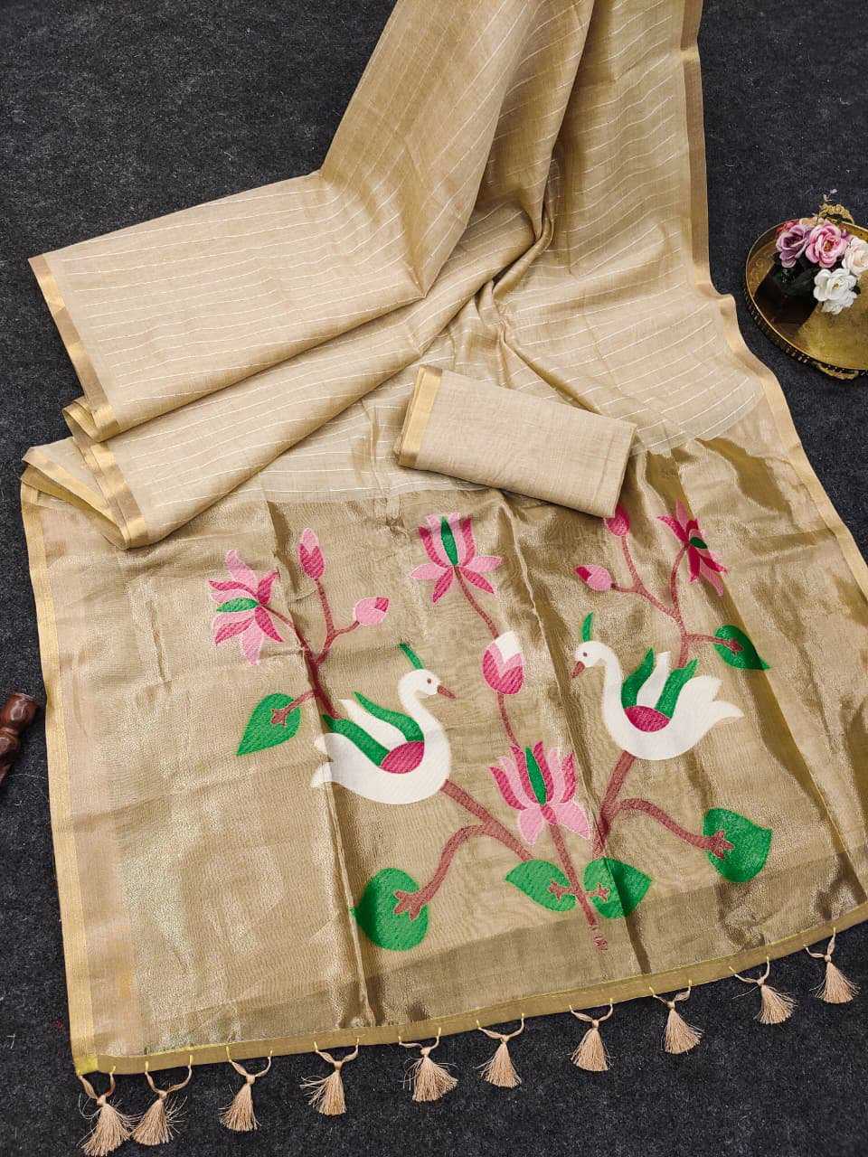 Cotton Zari Border Saree