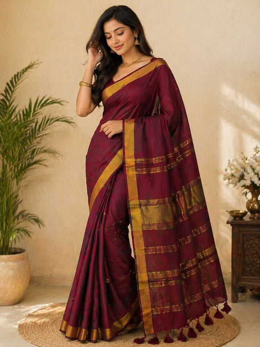 Pure Cotton Party Wear Saree