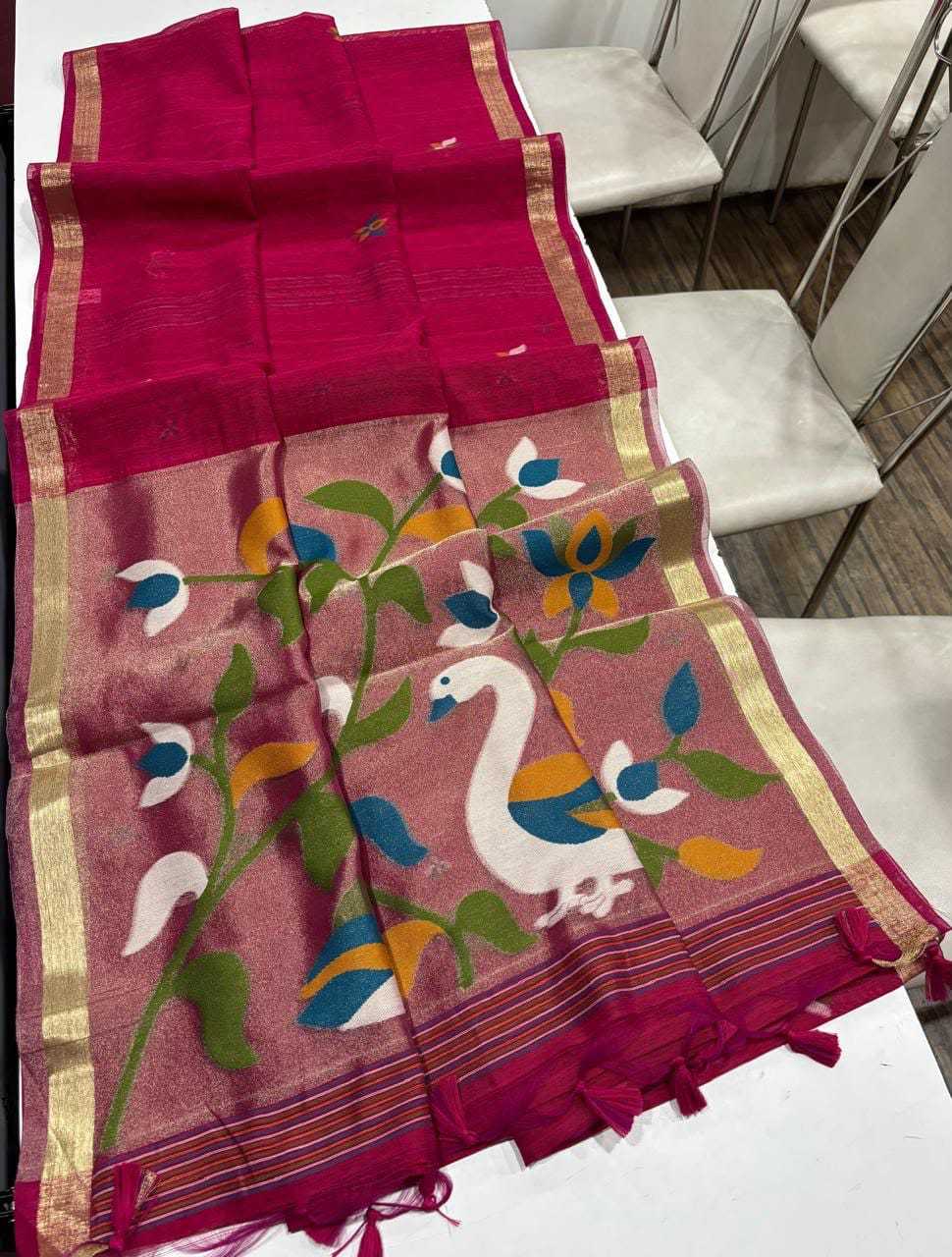 Linen Designer Saree