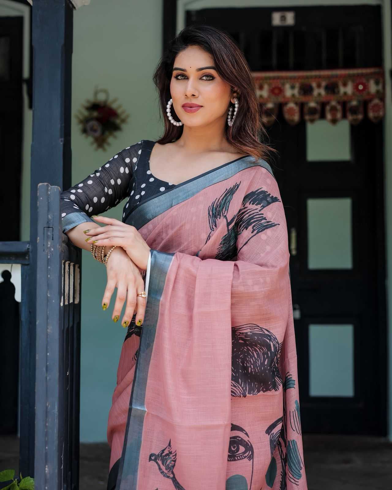 Linen Designer Saree