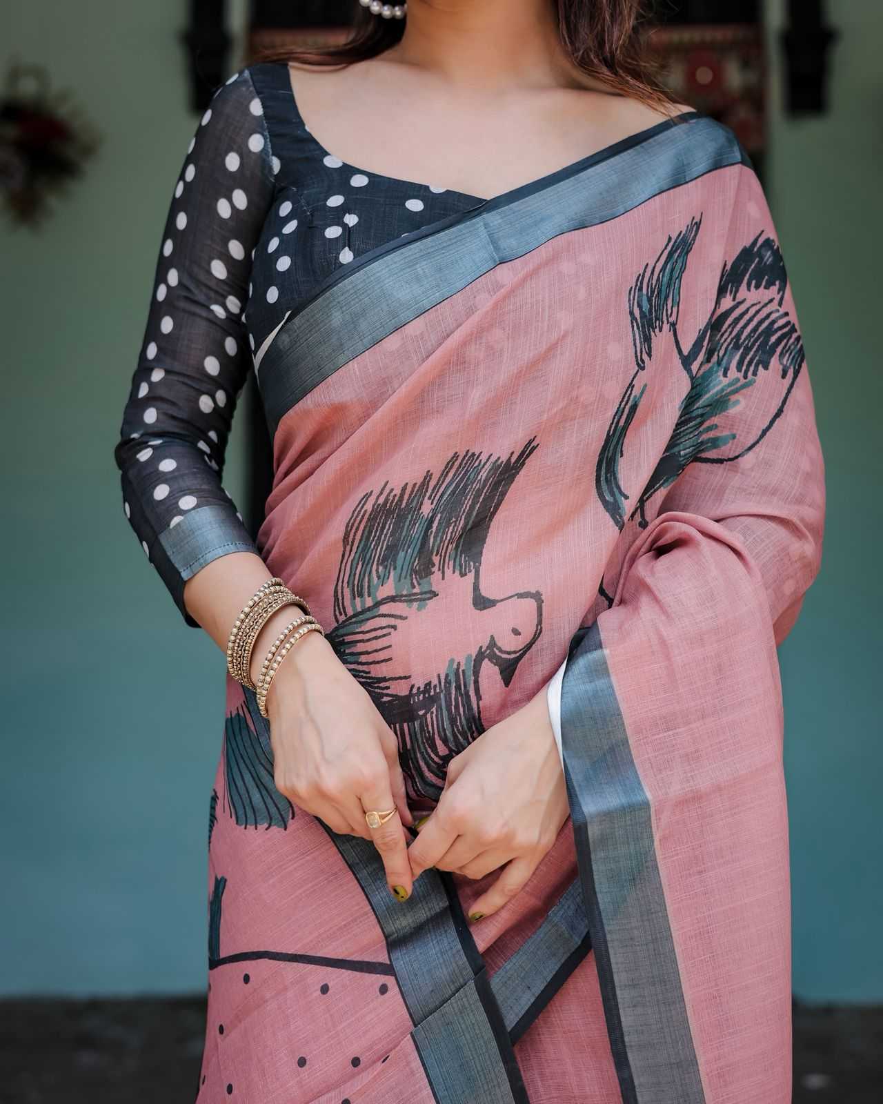 Linen Designer Saree