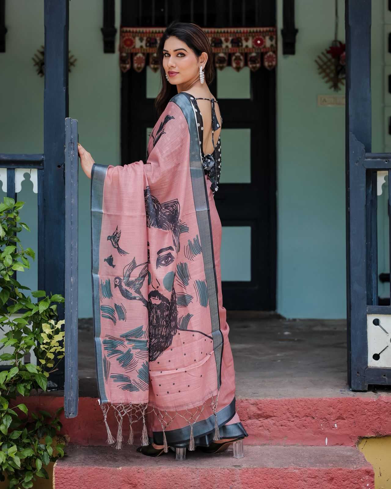 Linen Designer Saree