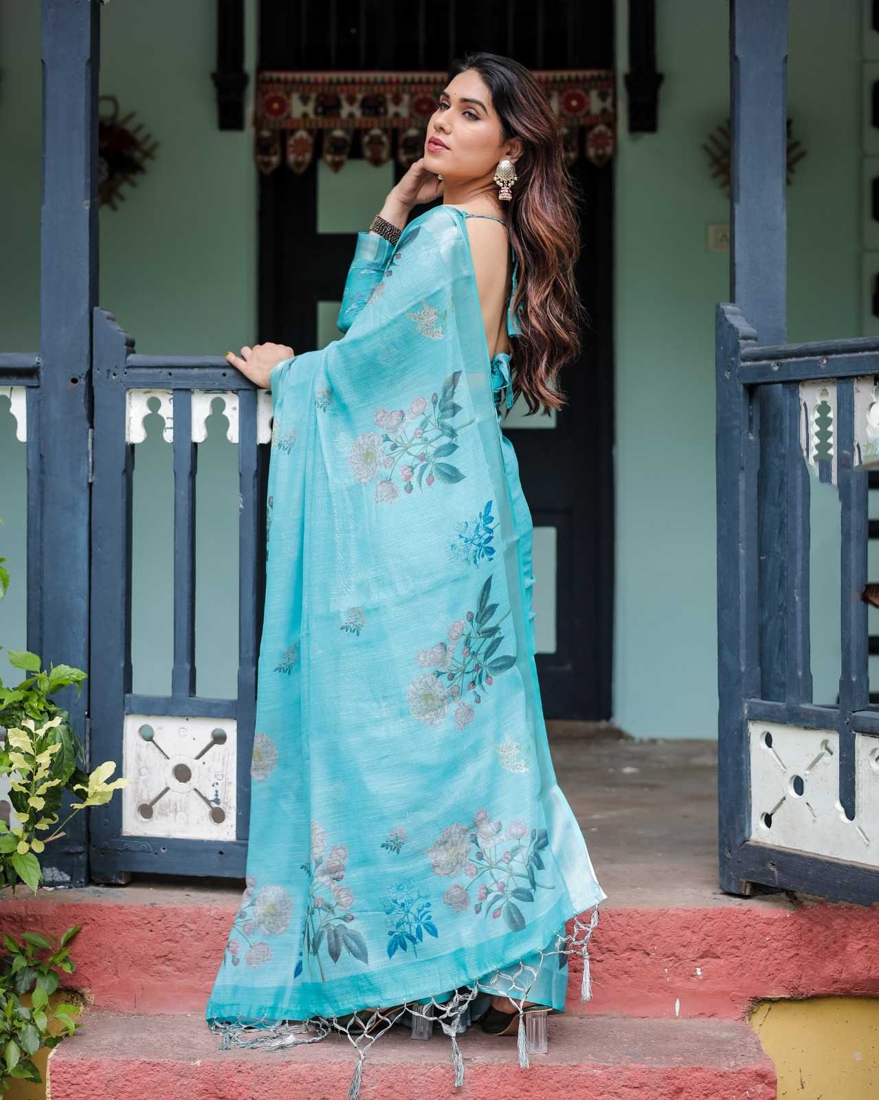 Linen Designer Saree