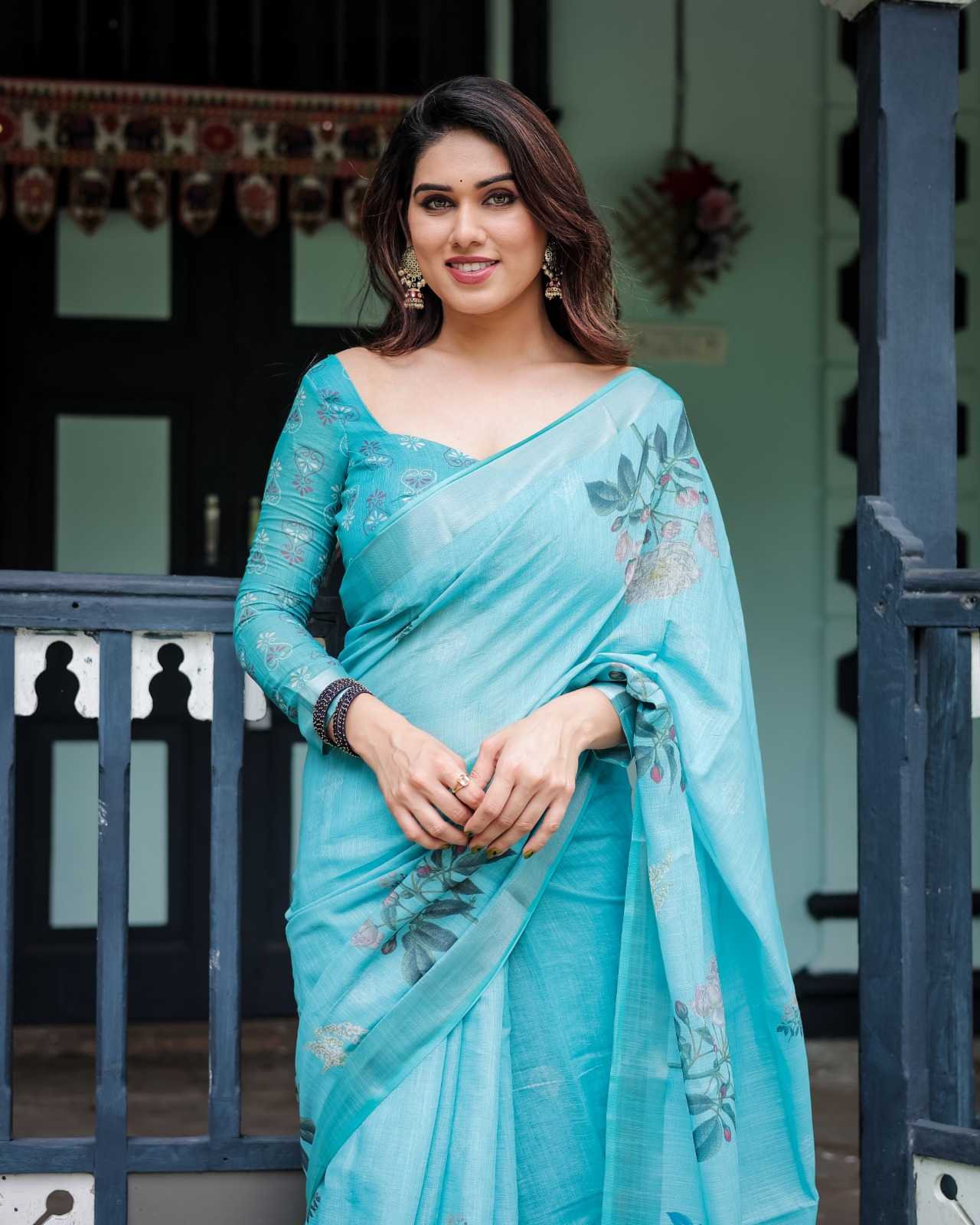 Linen Designer Saree