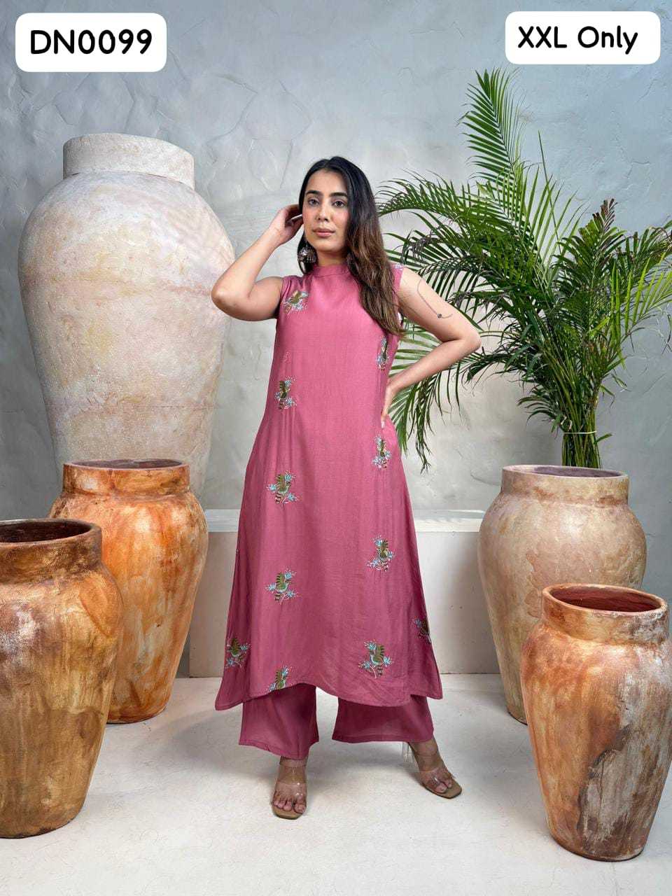 Vichitra Silk Embroidered Kurti