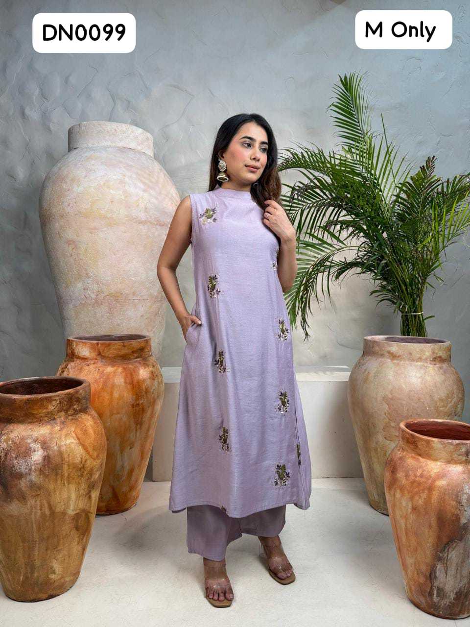 Vichitra Silk Embroidered Kurti